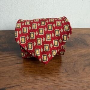 Brooks Brothers Makers Silk Square Neck Tie Red Blue Yellow
